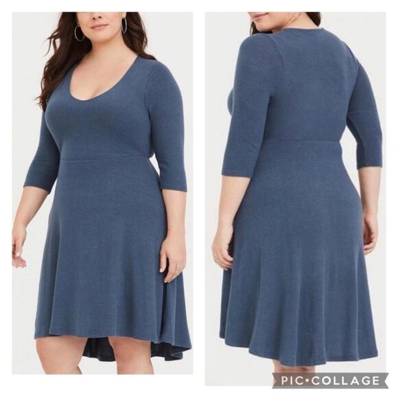 torrid Dresses & Skirts - NWT Womens Torrid blue dress size 1 fit n flare Casual Formal Spring Summer‎ XL